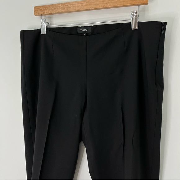 Theory Belisa 3 Slim Ankle Pant Sevona Stretch 0444 Wool Black Dress Pants - Picture 3 of 9